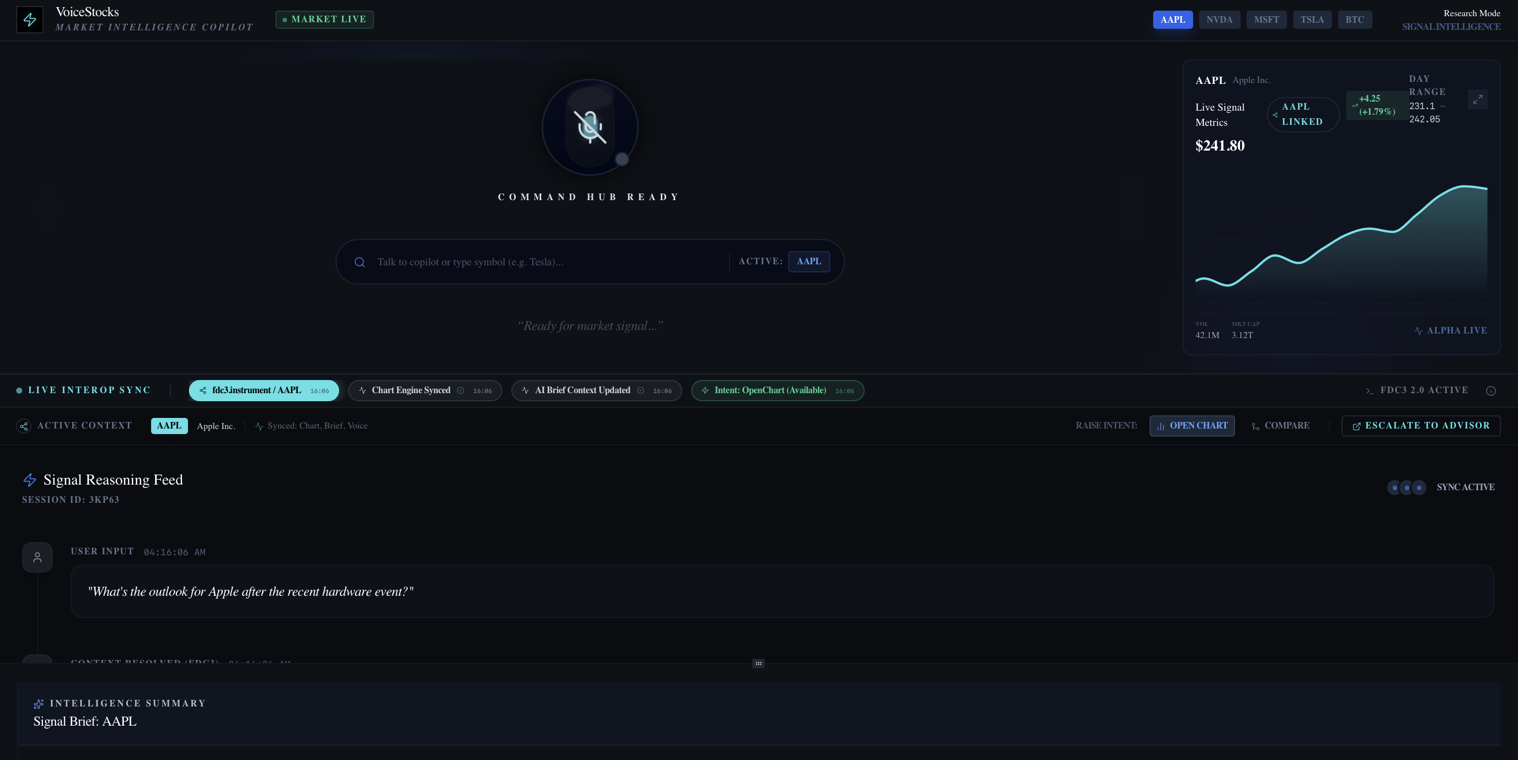 VoiceStocks product preview